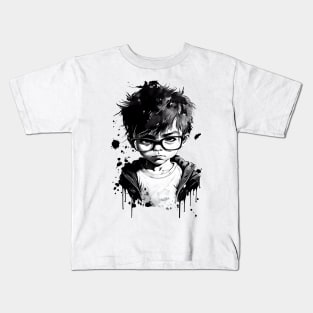 Boy with glasses in school one. Kids T-Shirt